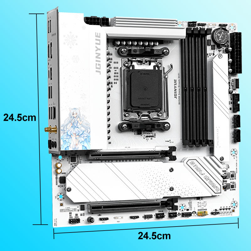 JGINYUE B850M Snow Dream WIFI  – Am5 Micro Atx Pcie 5.0 Motherboard recenzja i cena